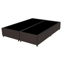 Base Para Cama Box Casal Queen Size Bipartido 158cm Poliéster Bordado Flora Marrom - Gazin