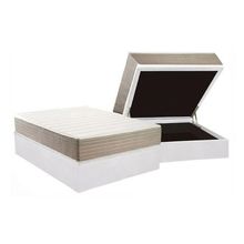 Cama Box Baú Novo + Colchão Ortopédico Kappesberg D33 Anatômico Carmine + Base Crc Corano White