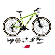 Bicicleta Aro 29 Absolute Nero 5 Alumínio 2x9 Freios Hidráulicos K7 Garfo Com Trava 18v Verde 15