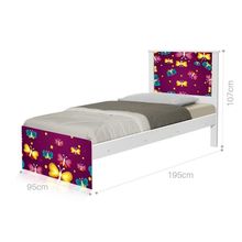 Cama Solteiro Adesivada Borboletas Com Colchão