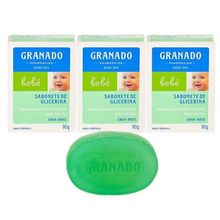 Kit 3 Sabonete Em Barra Para Bebê 90g Glicerina Erva Doce Natural Granado
