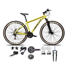 Bicicleta Aro 29 Absolute Nero 5 Kit 2x9 Gta Sunrun K7 Freio A Disco Garfo Com Trava Amarelo 15