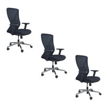 Kit 3 Cadeiras De Escritório Sem Apoio Oficial Work