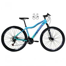 Bicicleta Aro 29 Absolute Hera Feminina Alumínio 21v Freio Hidráulico Garfo Suspensão Azul-Verde 17