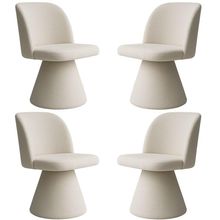 Kit 04 Cadeiras De Jantar Base Fixa Liz Bouclé Off White - Nexta Casa