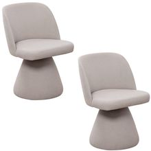 Kit 02 Cadeiras De Jantar Liz Fixa Poliéster Cinza Suave - Nexta Casa