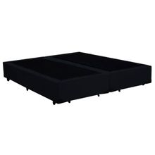 Cama Box Casal Bipartido Suede Mega Cama Preto 138x188x42cm