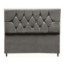 Cabeceira Box Estofada Solteiro 90 Cm Geovana Suede Cinza