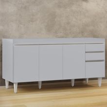 Balcão De Cozinha Para Pia 160cm Sem Tampo Arkansas Cinza Claro - Lumil