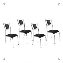 Kit 4 Cadeira Jantar Moderna Cromada Aço Junco Cozinha Sala