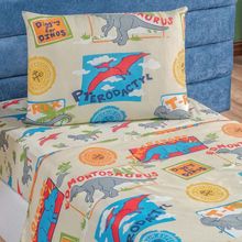 Jogo Cama Lençol Fantasy Solteiro  3 Peças - Dinossauro