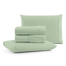 Jogo Cama Bali Casal Percal 180 Fios Algodão 4 Peças - Verde