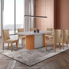 Mesa De Jantar Aspen 180cm 6 Cadeiras Safira Turim