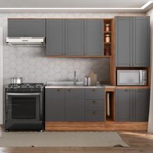 Cozinha Completa Milla  Armário E Balcão Nog-cinza Carraro