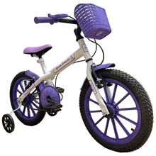 Bicicleta Aro 16 Infantil Com Rodinhas E Buzina 3 A 7 Anos Meninos Meninas Roxo