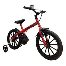 Bicicleta Aro 16 Infantil Com Rodinhas E Buzina 3 A 7 Anos Meninos Meninas Vermelho