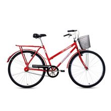 Bicicleta Houston Aro 26 Onix Com Cesta Vermelho