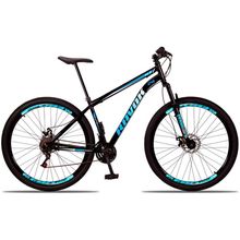 Bicicleta Aro 29 Suspensão Shimano Bike 21 Marchas Aço Azul