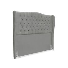Cabeceira De Cama Box Casal 140 Cm Dubai Premium - Veludo Cinza Grafite