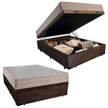 Cama Box Baú Casal Suede Marrom com Colchão Sereneprime 138x188x69 Qualidade