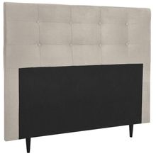 Cabeceira Estofada Cama Box Casal 140 Cm Cristal Suede Bege