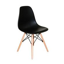 Cadeira Charles Eames Eiffel Preta Base Madeira Cozinha