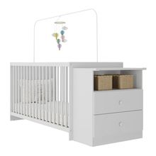 Berço Cômoda C/ Colchão Incluso Meu Bebê Multimóveis Branco