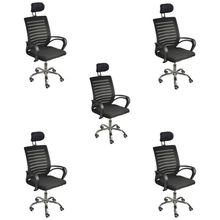 Kit 5 Cadeiras De Escritório Oficial Diretor Roma Com Apoio