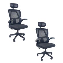 Kit 2 Cadeiras de Escritório Presidente Executiva Oficial Legacy Preto