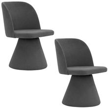 Kit 02 Cadeiras De Jantar Giratória Liz Linho Cinza Escuro - Nexta Casa