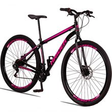 Bicicleta 29 Raider Sport Aço 21 Marchas Freio A Disco Preto+rosa
