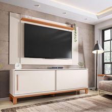 Bancada Rack Com Painel Para Tv Até 65 Polegadas Jace Off White Mr/freijo