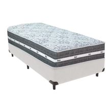 Cama Box Branco E Colchão Black Graphite Molas Ensacadas Solteiro 88x188x27 Anjos