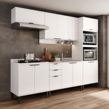 Armário De Cozinha Completa C Balcão Miami Essence Carraro Branco