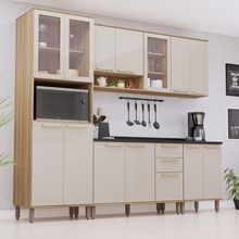 Cozinha Modulada Compacta 5 Peças Com Tampos E Sem Pia Isis