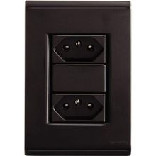 Conjunto 4x2 Tramontina Liz Grafite 2 Tomadas 2p+t 10a~250v