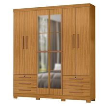 Guarda Roupa Casal Londres Carvalho Americano Com Espelho - Incorplac