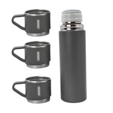 Garrafa Termica Parede Dupla 3 Copo Aço Inox Squeeze 500ml Cinza
