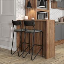 Ilha De Cozinha Milla E Banquetas Carraro Nogal Preto