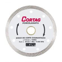Disco De Corte Diamantado Para Porcelanato Turbo 110mm - Cortag