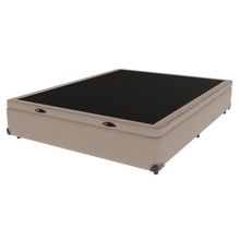 Base Box Com Baú Bege Viúvo 128cm De Madeira Kazamix Cor:bege