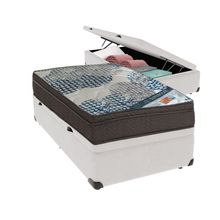 Conjunto Solteiro Colchão Iso Superpocket Ortobom E Base Baú Branco