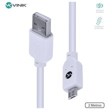 Cabo Usb X Micro Usb B 2.0 5 Pinos 2 Metros Branco - Musb-2