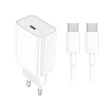 Fonte 20w Fast Charge Com Cabo Tipo-c – Velocidade Máxima E Proteção Completa - Branco