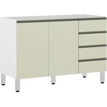 Balcão De Pia Sem Tamp 120cm Branco Com Kashmir