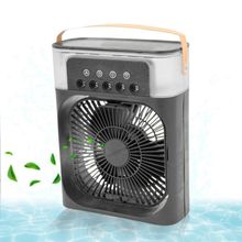Mini Ventilador Climatizador 3 Em 1 Com Umidificador E Luz Led – Usb, Portátil, Silencioso De Mesa Preto