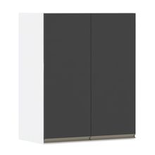 Armário Perola 60cm 2 Portas Branco Polar C/Preto Txt