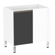 Balcão Sem Tampo Canto Reto 80cm Branco Com Preto Txt