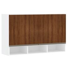 Armário 120cm 2 Portas C/Nicho Branco Polar C/Nogueira