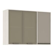 Armário Aéreo De Cozinha 120 Cm 3 Portas Linea Luciane Pátina Ff-mocca Laca